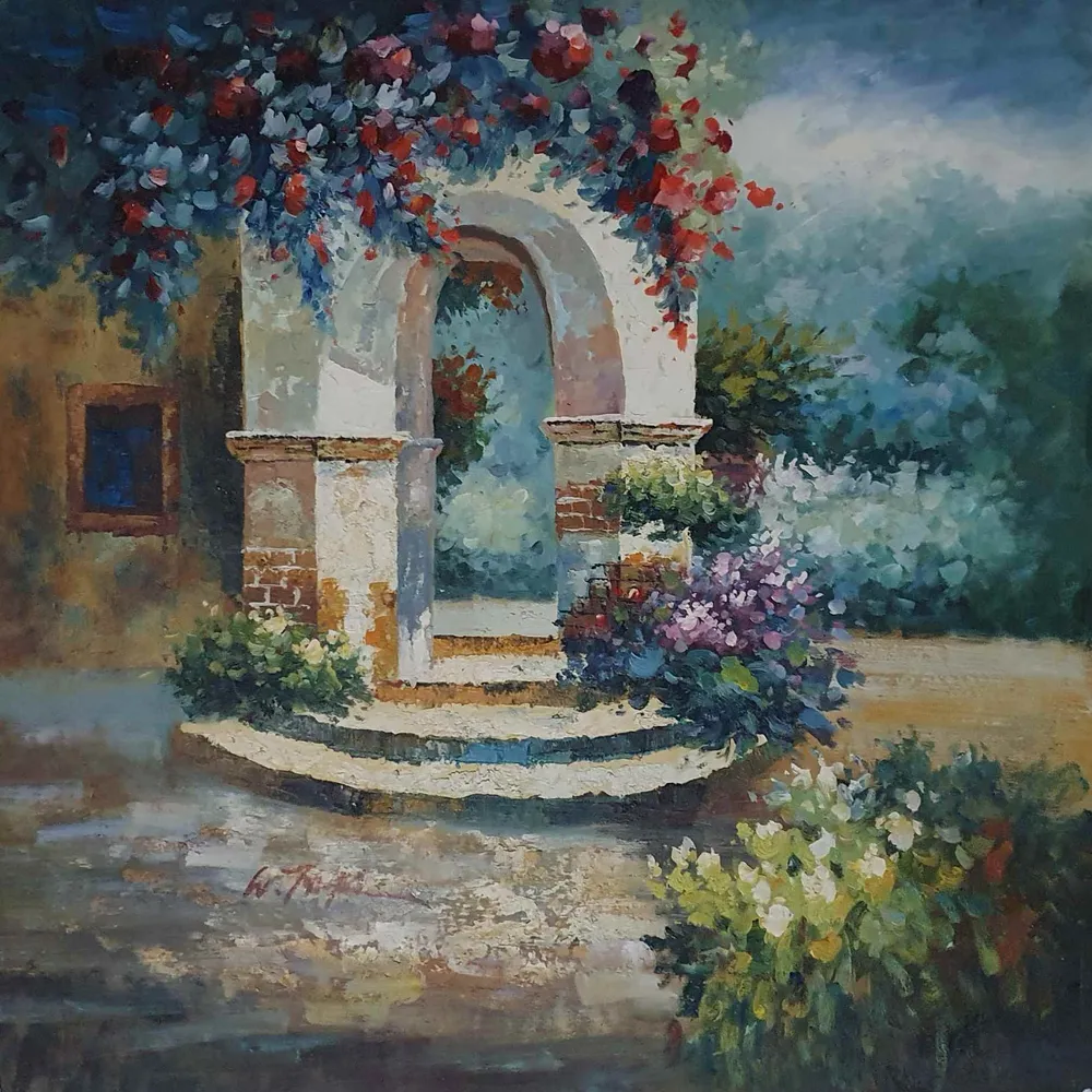 Cuadro el arco de las flores 80x80 cm