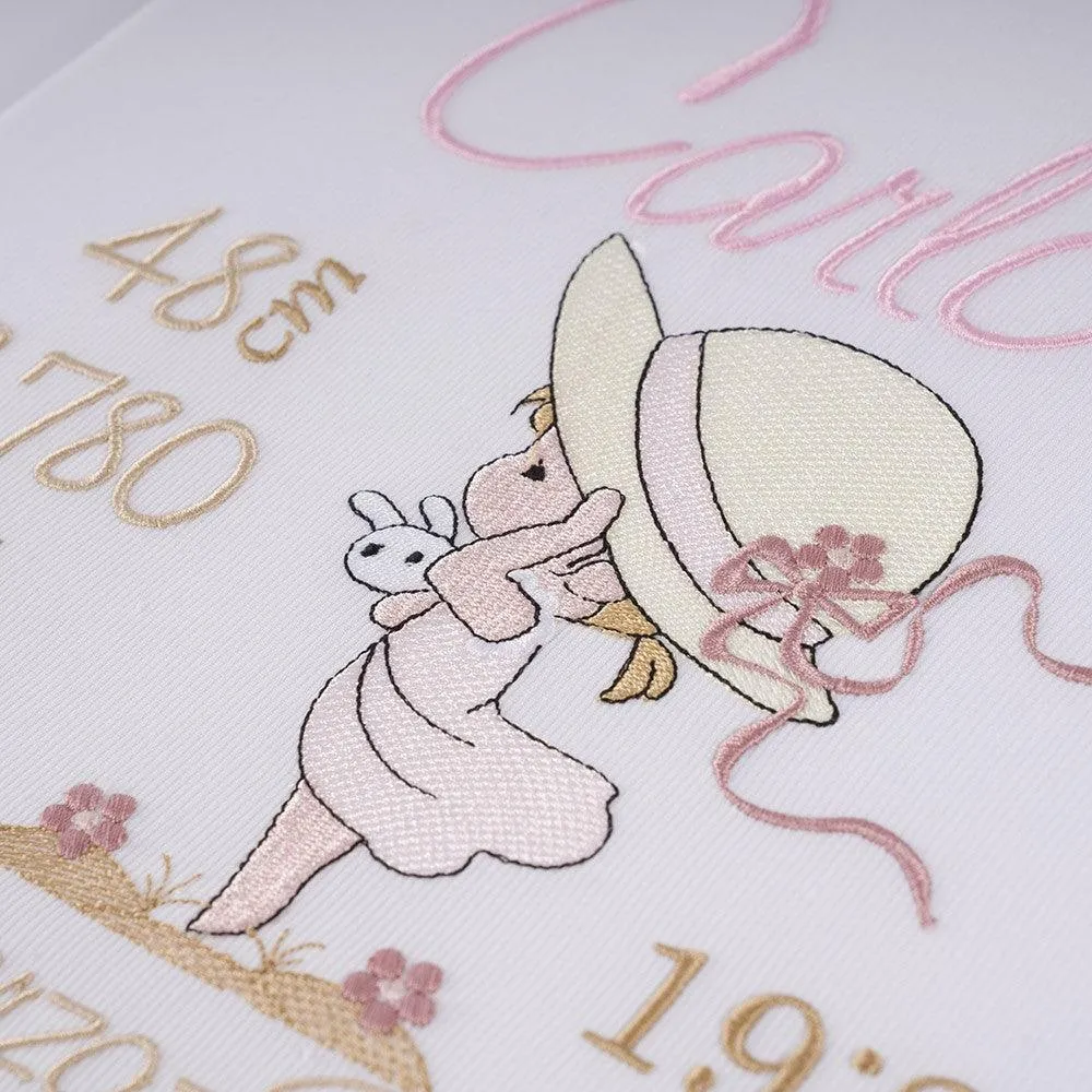 Cuadro Datos Nacimiento Bebé Personalizado Nanetes Niñ con Pamela