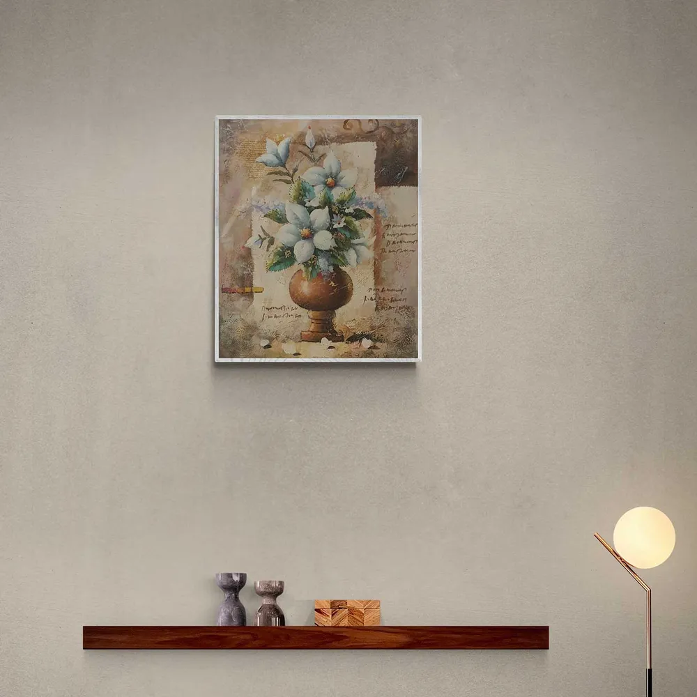 Cuadro Flores Jarrón Decorativo 50x60 cm