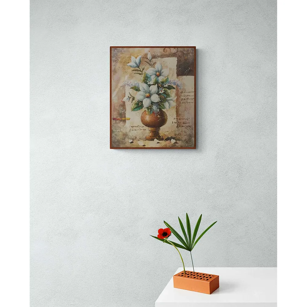 Cuadro Flores Jarrón Decorativo 50x60 cm