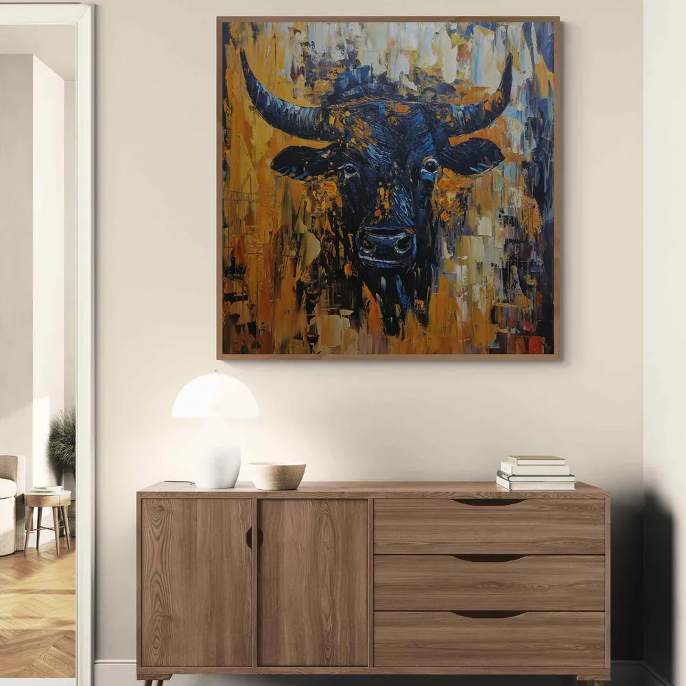 Cuadro óleo El Alma del Toro 100x100 cm