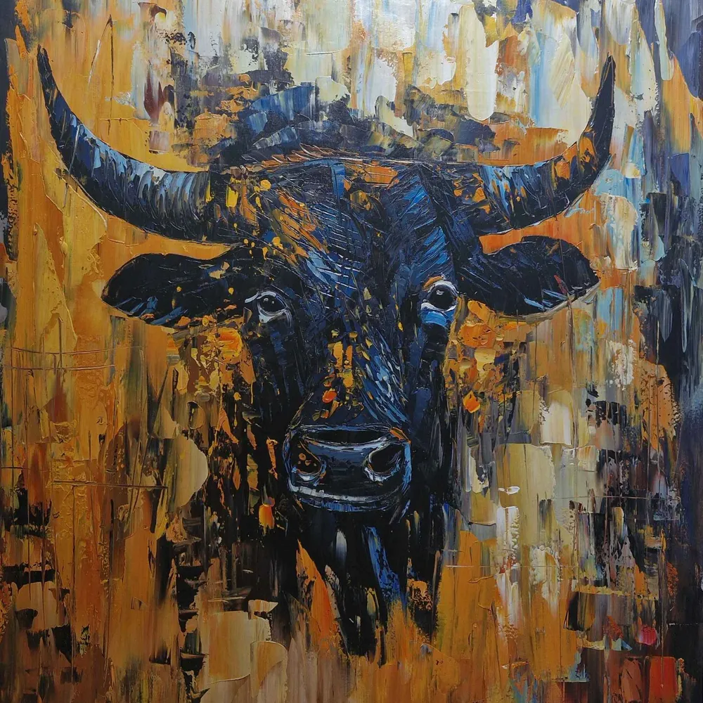 Cuadro óleo El Alma del Toro 100x100 cm