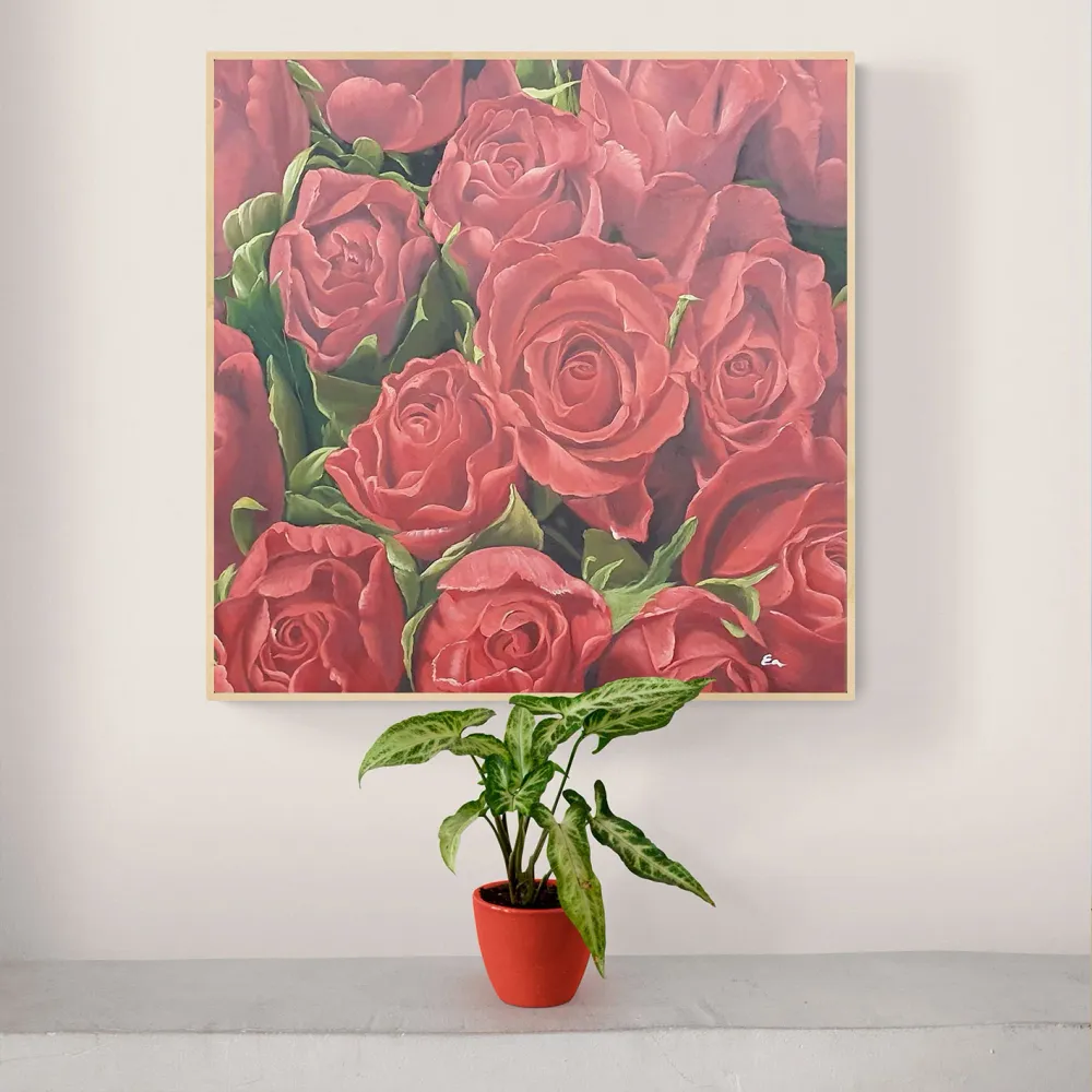 Cuadro Rosas Óleo