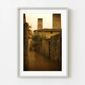 Calle vací vieja Toscana Italia y casas al atardecer | Edición limitada de 10 Dan Kosmayer Photography