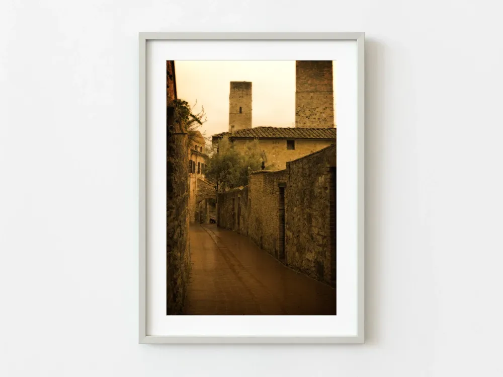 Calle vací vieja Toscana Italia y casas al atardecer | Edición limitada de 10 Dan Kosmayer Photography