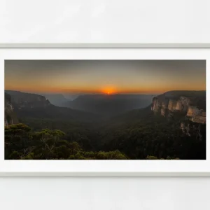 Salida del sol de Govetts Leap Blue Mountains | Edición limitada de 10 Dan Kosmayer Photography