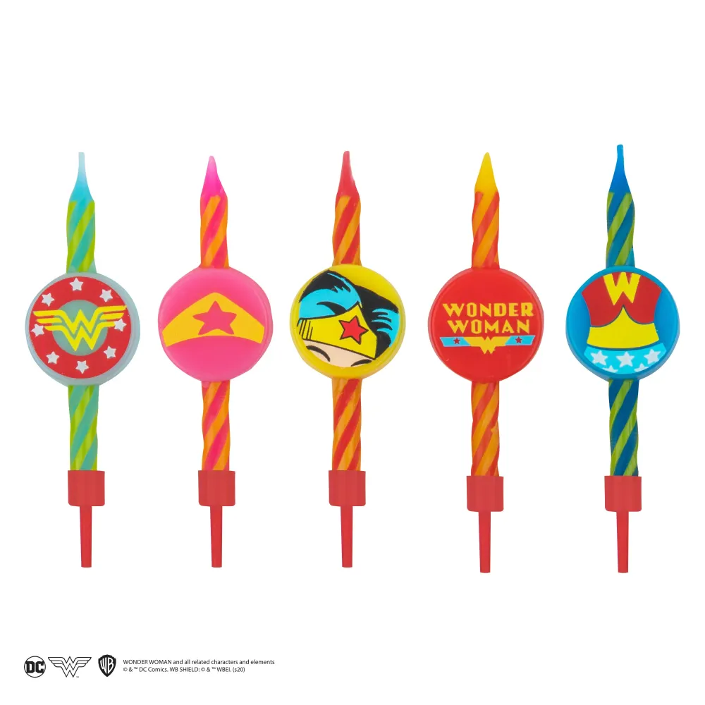 *Juego De 10 Velas De Cumpleaños De Wonder Woman DC comics Cinereplicas