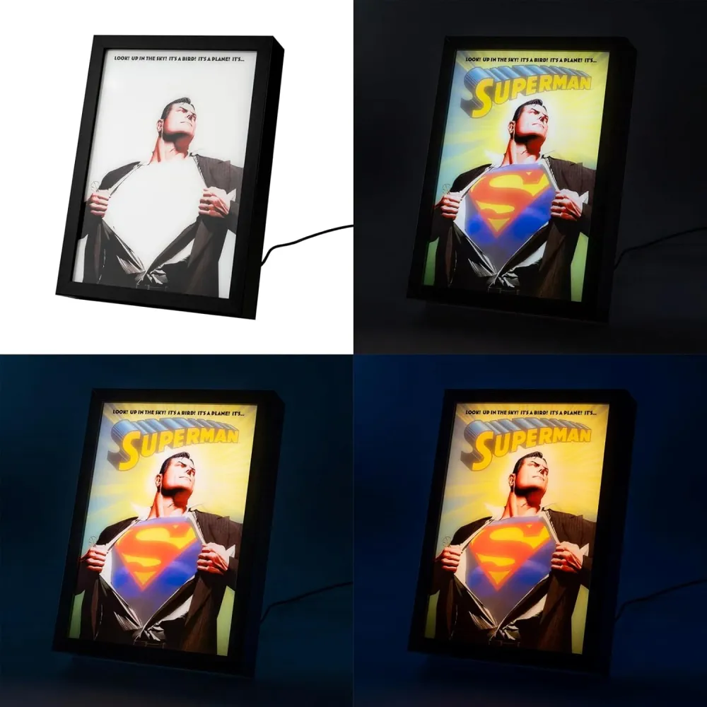 Superman Imagen LED Mágica con Marco - Decoración DC Comics
