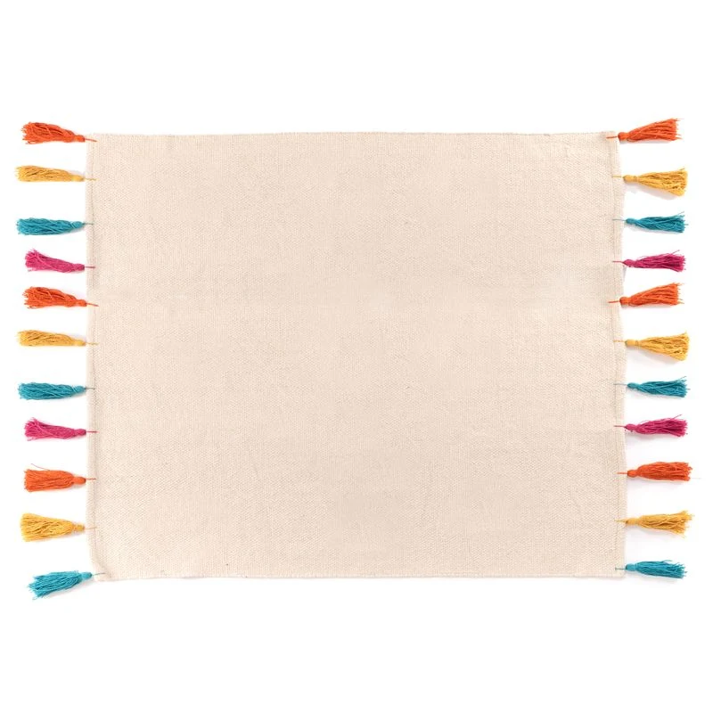 ALFOMBRA POMPONES MULTICOLOR 120X180 DCASA