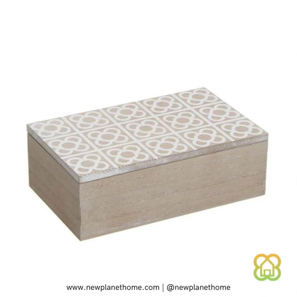 Caja de Madera Panot Natural 24 x 16 x 8cm DCASA