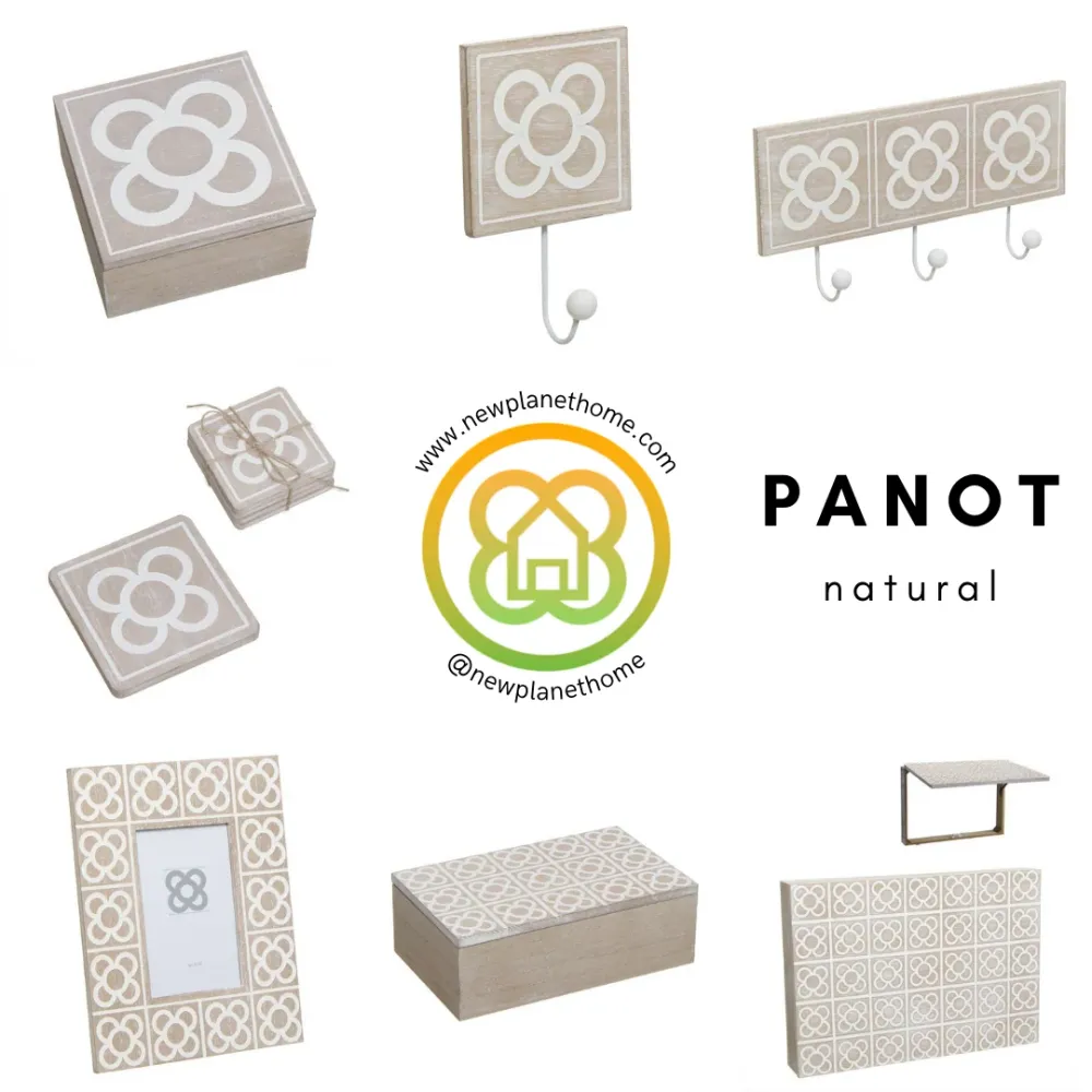 Caja de Madera Panot Natural 24 x 16 x 8cm DCASA