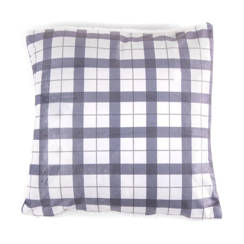COJIN 45X45CM CUADROS GRIS DCASA