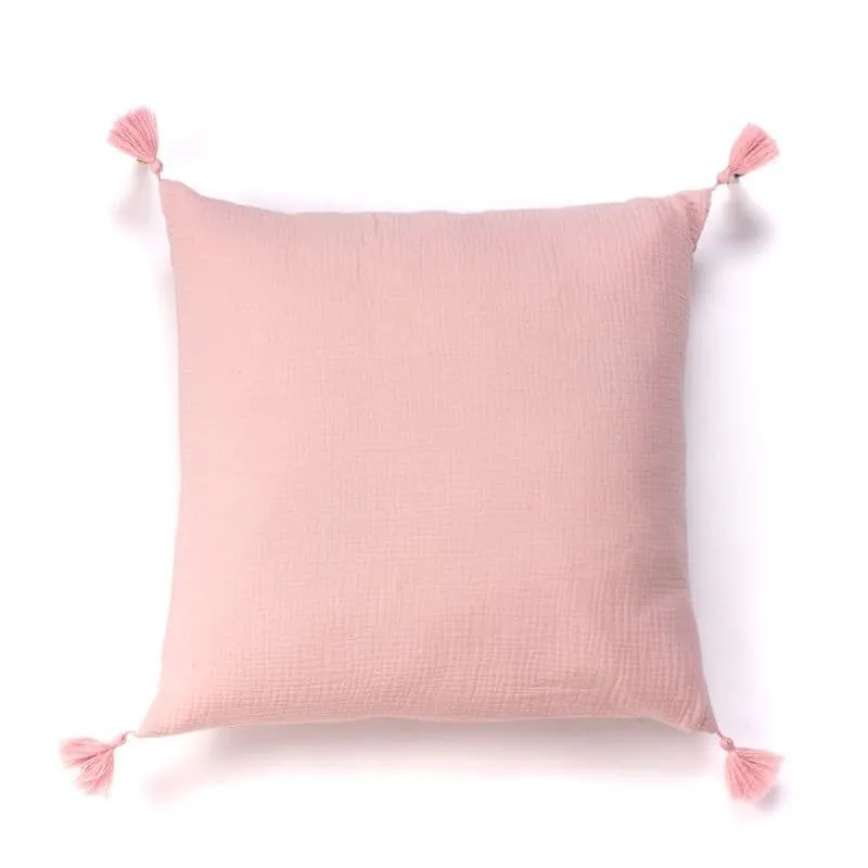 Cojín 45x45 algodón Rosa DCASA