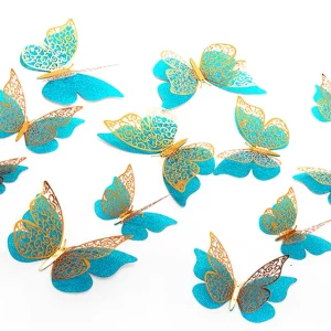 Deco Mariposa Turquesa 12 Unidades