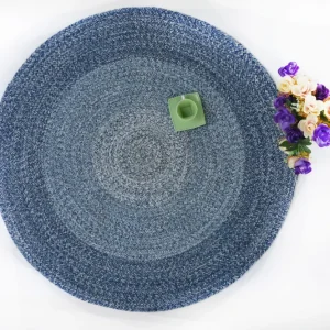Alfombra Decoghar Ic16121 Algodón Redondo, Azul