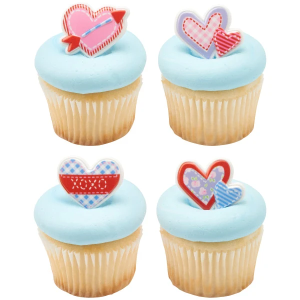 Anillos para cupcakes con la cruz de mi corazón Decopac