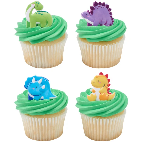 Anillos para cupcakes de dinosaurios cursis Decopac