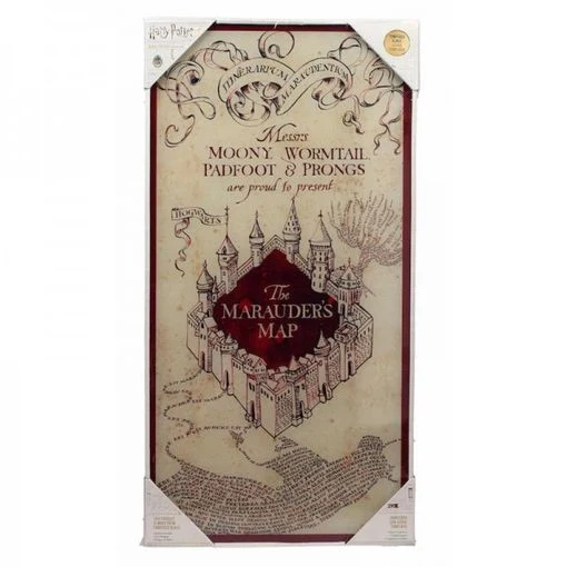 Poster De Vidrio Mapa Del Merodeador Harry Potter 30X60 DECORACION DE PARED
