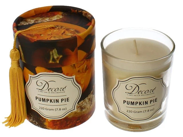 Vela Artesanal 1 Mecha Pumpkin Pie Cera Soja 50hr 220gr Decore