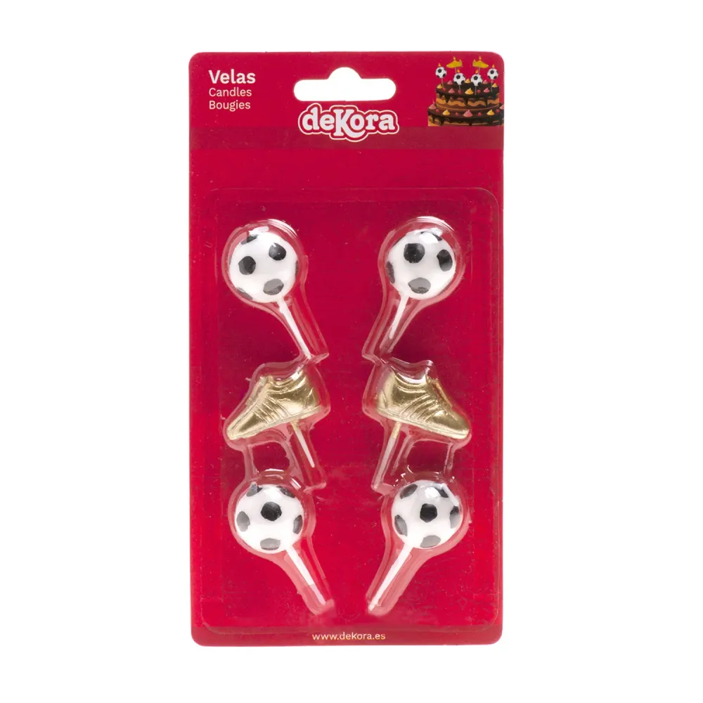 VELAS TARTA BALÓN Y BOTA DE FÚTBOL Dekora