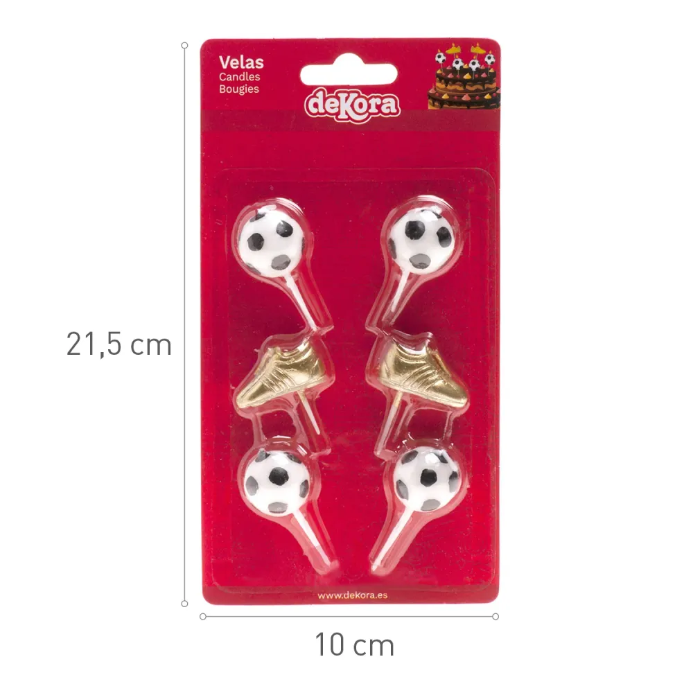 VELAS TARTA BALÓN Y BOTA DE FÚTBOL Dekora