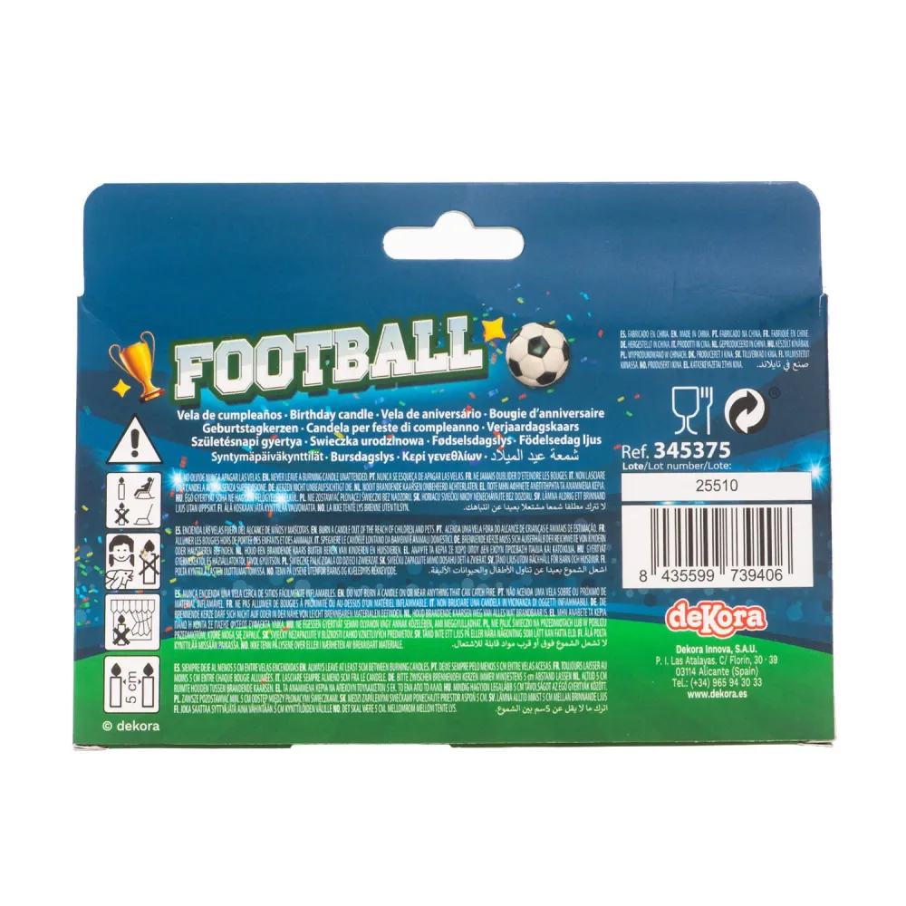 VELAS TARTA CUMPLEAÑOS FÚTBOL 4UD Dekora