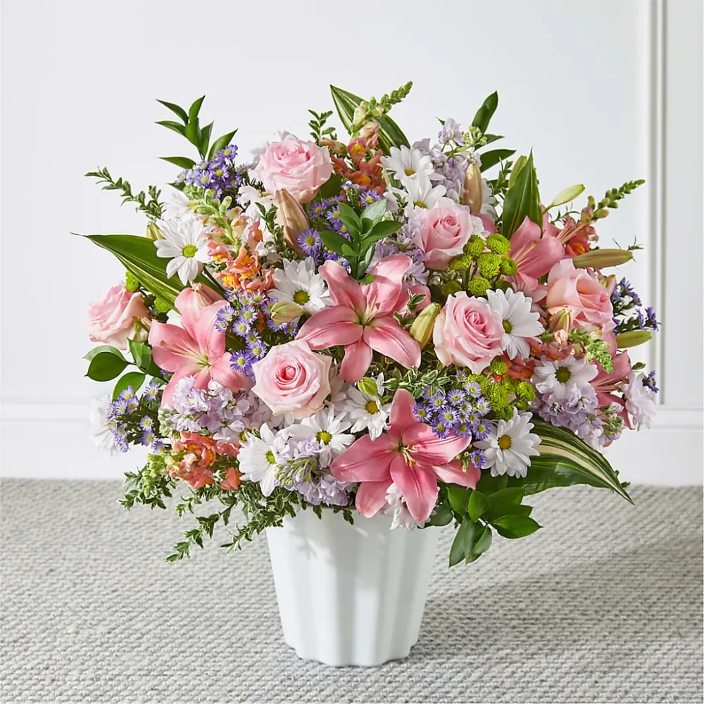 Cesta de suelo de abundante compasión Deux Gars Des Fleurs