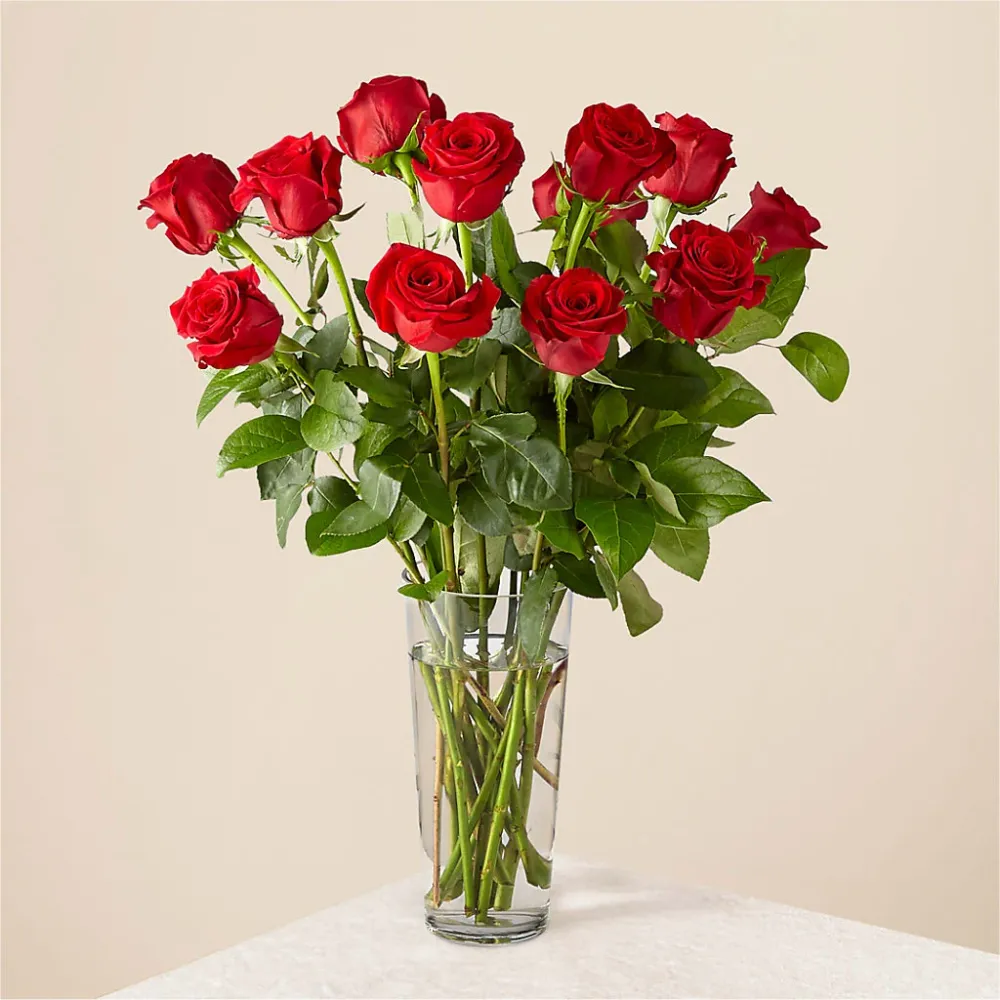 Ramo de rosas rojas de tallo largo Deux Gars Des Fleurs