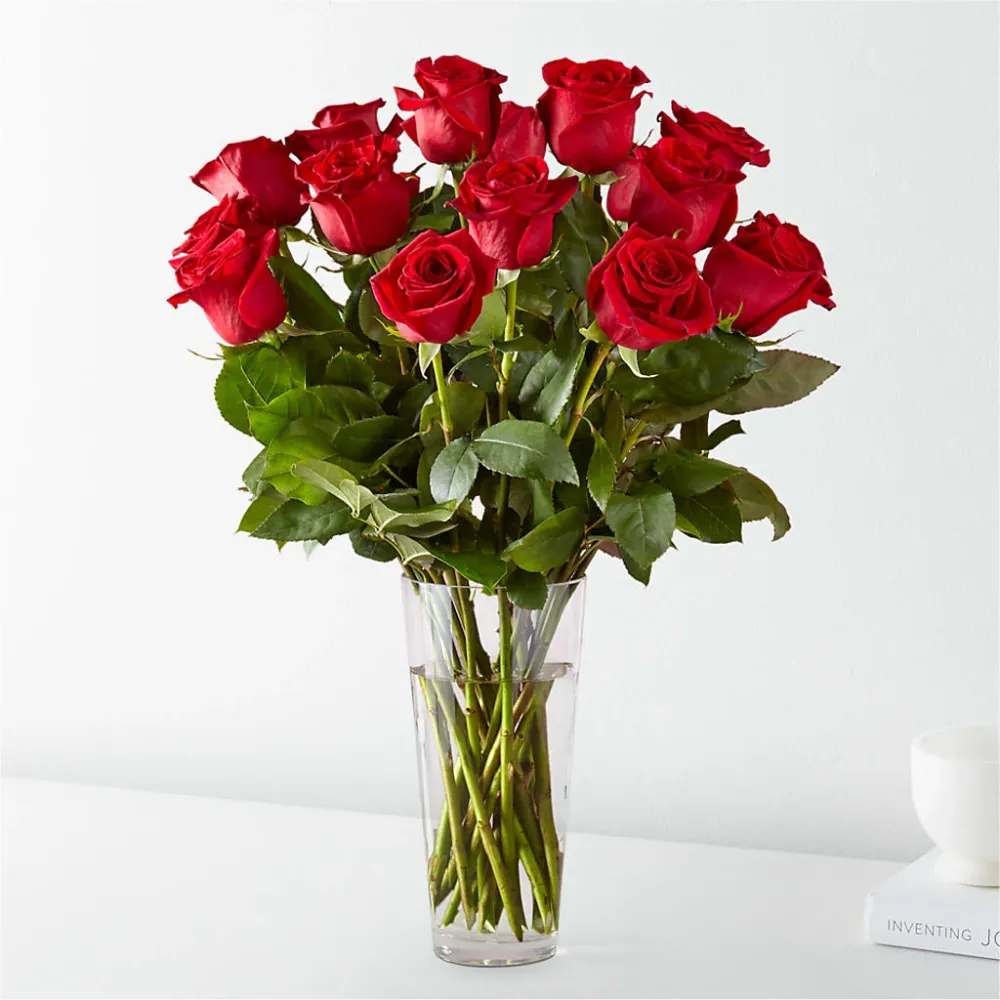 Ramo de rosas rojas de tallo largo Deux Gars Des Fleurs