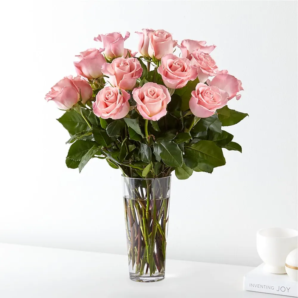 Ramo de rosas de tallo largo de color rosa Deux Gars Des Fleurs