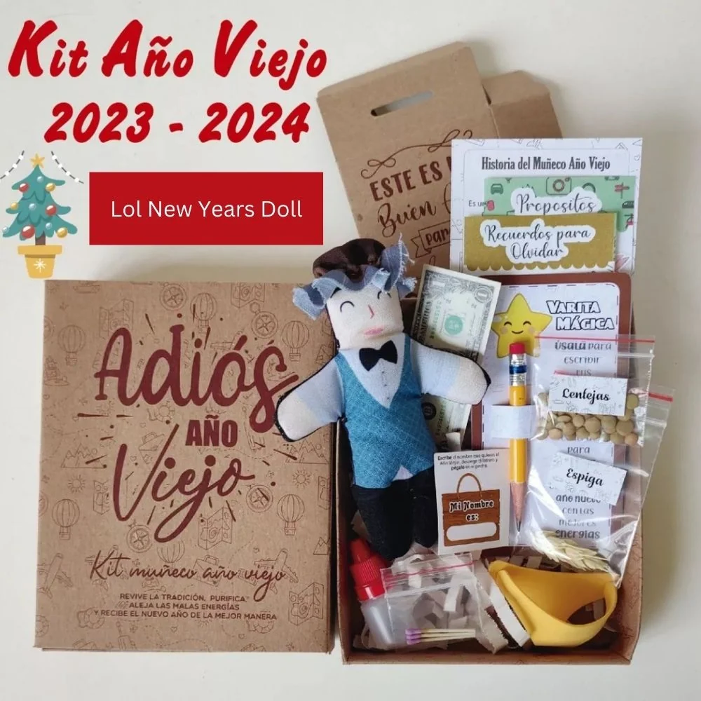 Muñeco de ño Nuevo ño Viejo y velas navideñas (kit de 3 muñecos y 3 velas) Diciembre