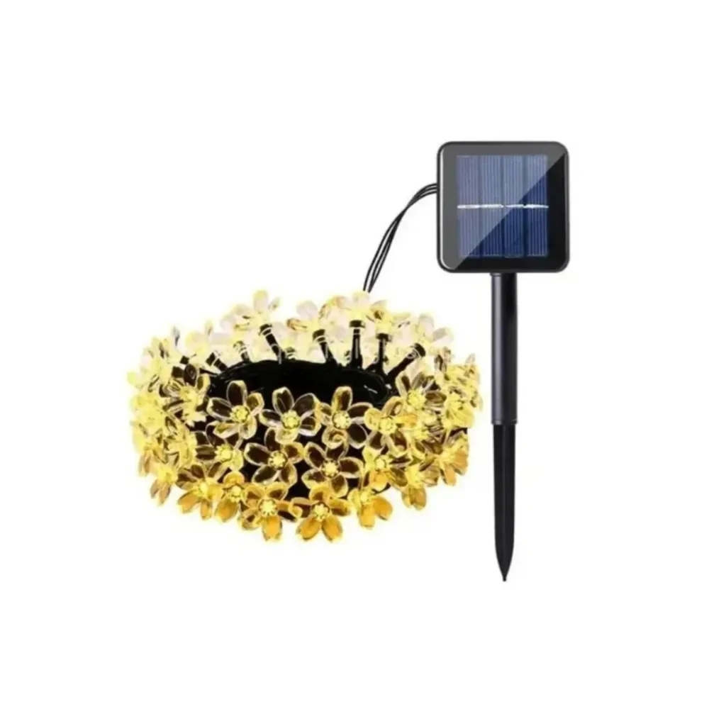Guirnalda solar flor 5 metros luz cálida Distrito Led