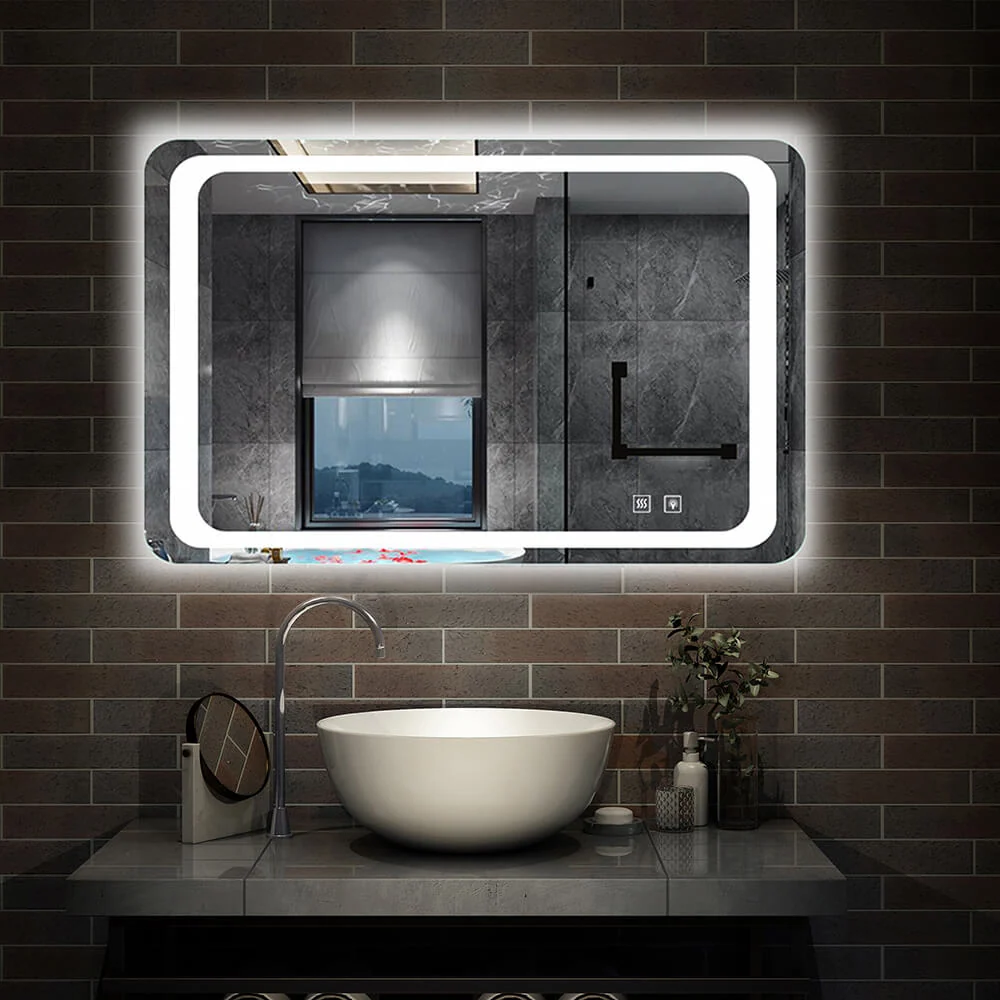 antivaho calefactado / táctil / vertical y horizontal / Espejo de baño con luz LED(Brillo LED Envolvente) Duchacasa_TZBY