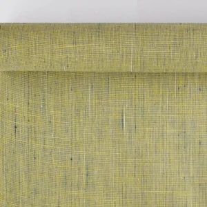 Ikenuma Ori Studio Enshu Algodón Tsumugi Mizore Azul x Amarillo *Vendido por metro (1=1m) 池沼織工房 千織