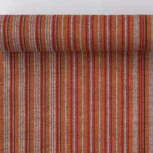 Taller de tejido de charcos Chiori, algodón de Enshu, rayas Chiori, hojas de hiedra roja ※ Venta por metro (1 = 1m) 池沼織工房 千織