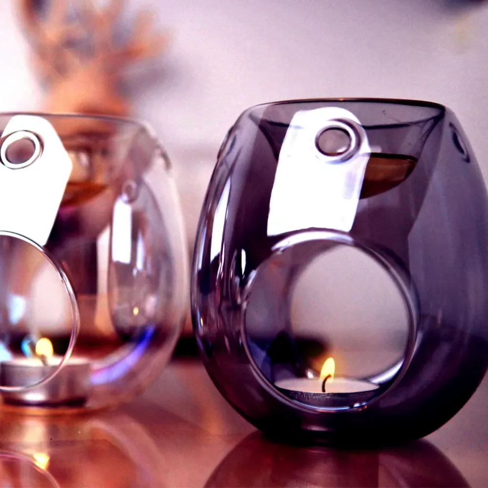 GLASS BLUISH GREY WAX MELT BURNER Eco Candle Project