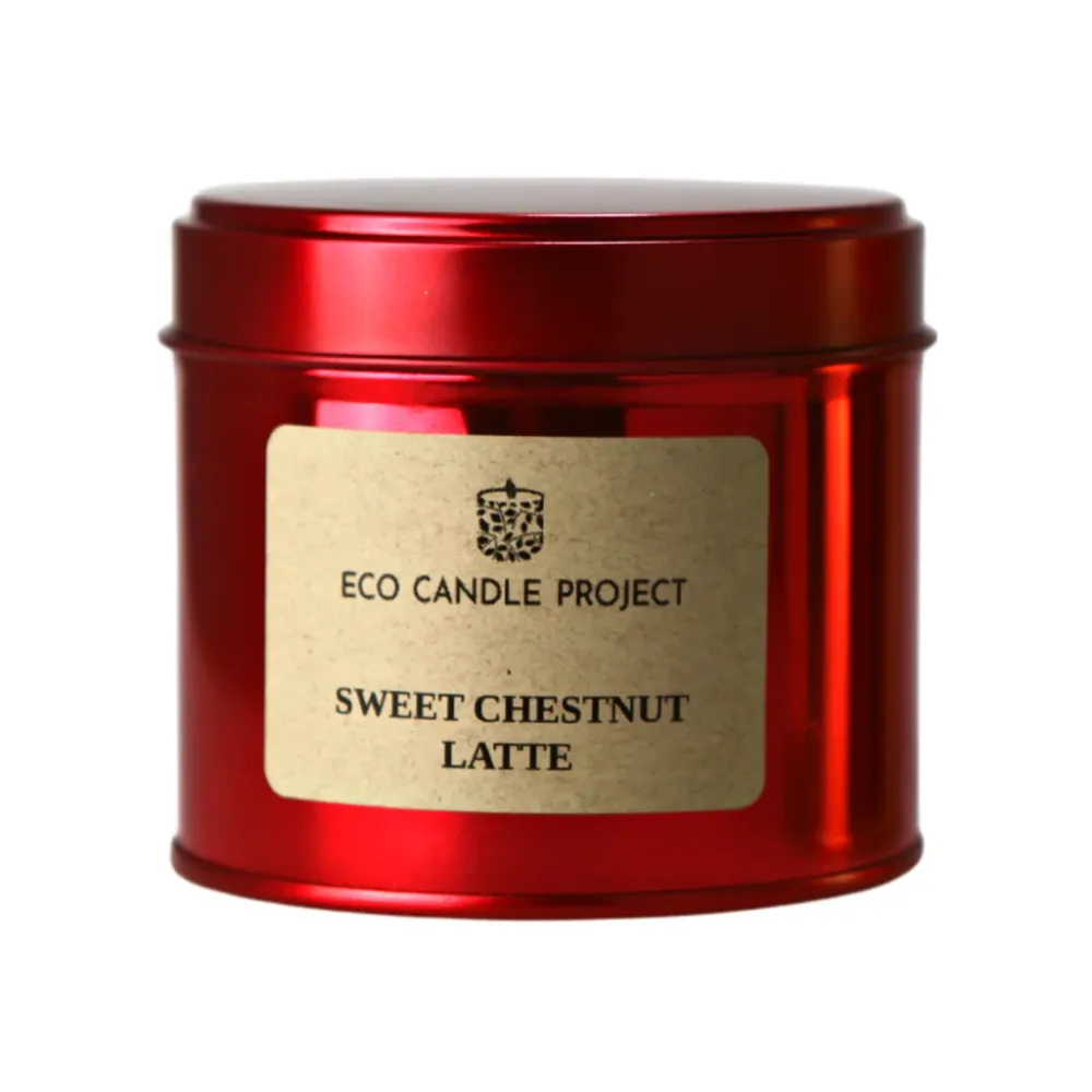 RED TIN CHRISTMAS CANDLE Eco Candle Project