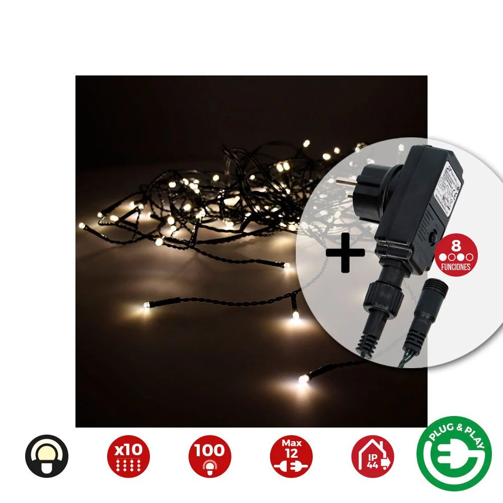 CORTINA CON PROGRAMDOR EASY-CONNECT, BLANCO CÁLIDO, 2x1m EDM