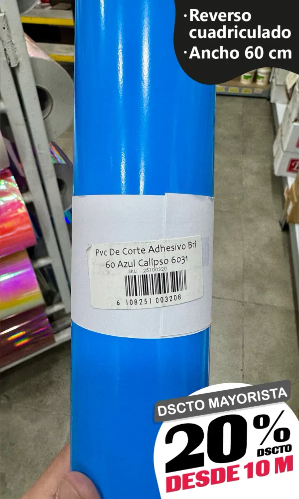 Vinilo Decorativo 60x100 cm Azul Calipso (6031) EJET