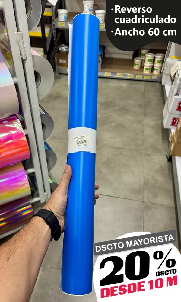 Vinilo Decorativo 60x100 cm Azul Electrico (8032) EJET