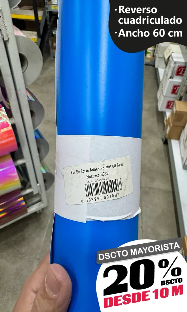 Vinilo Decorativo 60x100 cm Azul Electrico (8032) EJET