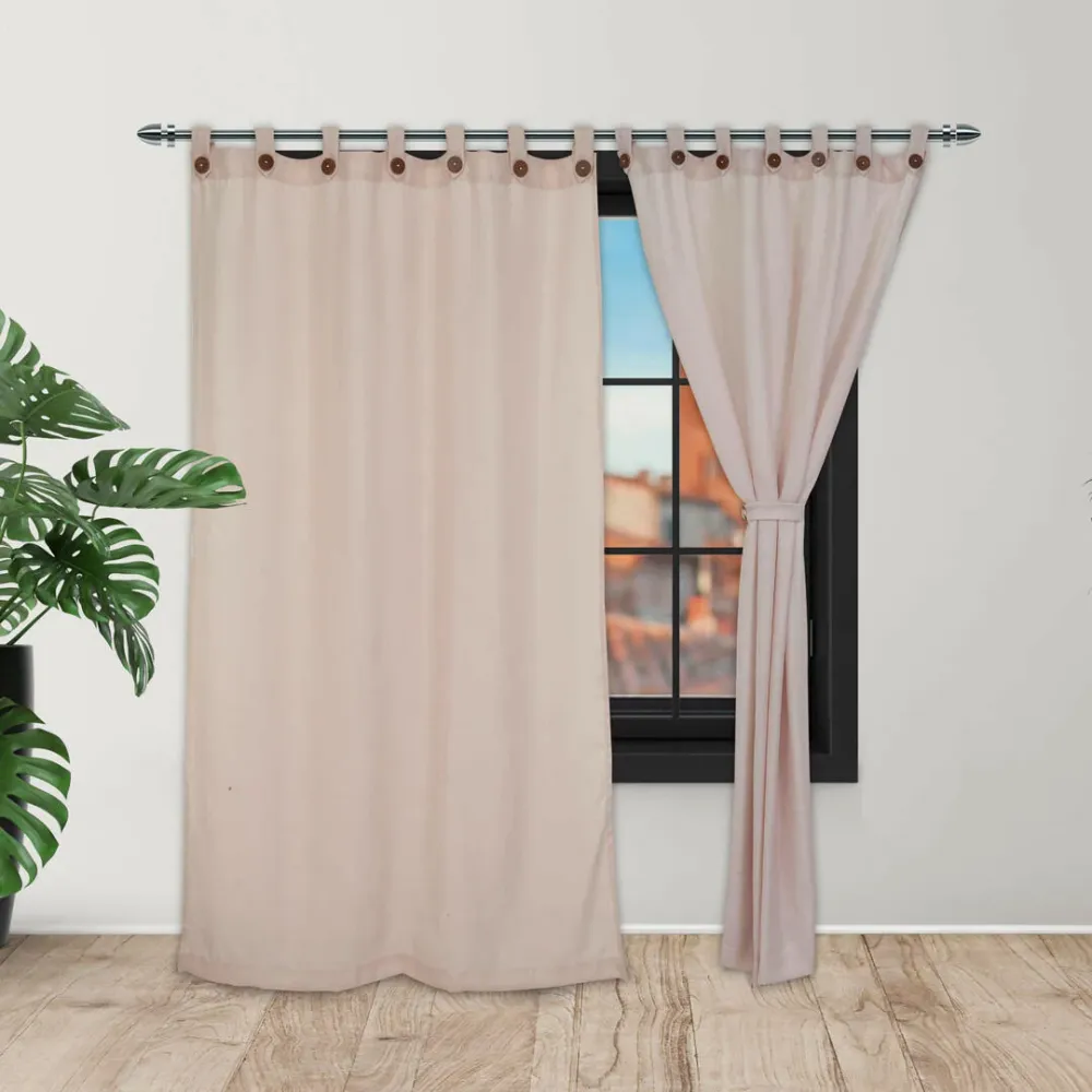 Cortina Ramia Boton Ancestral Rosado Clasica eleganthome