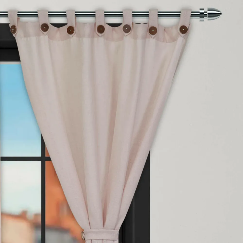 Cortina Ramia Boton Ancestral Rosado Clasica eleganthome