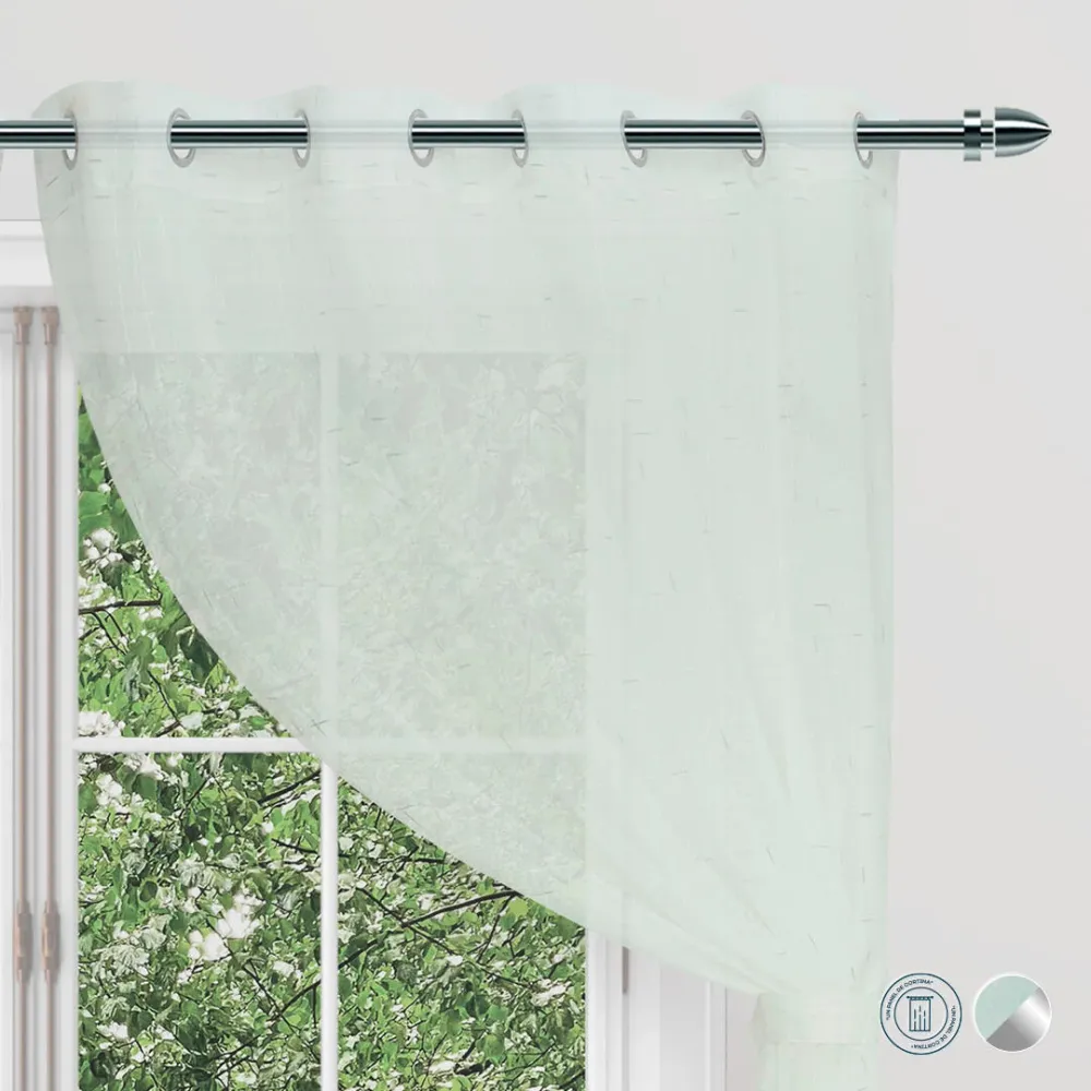 Cortina Velo Charm Argolla Lineas Gris eleganthome
