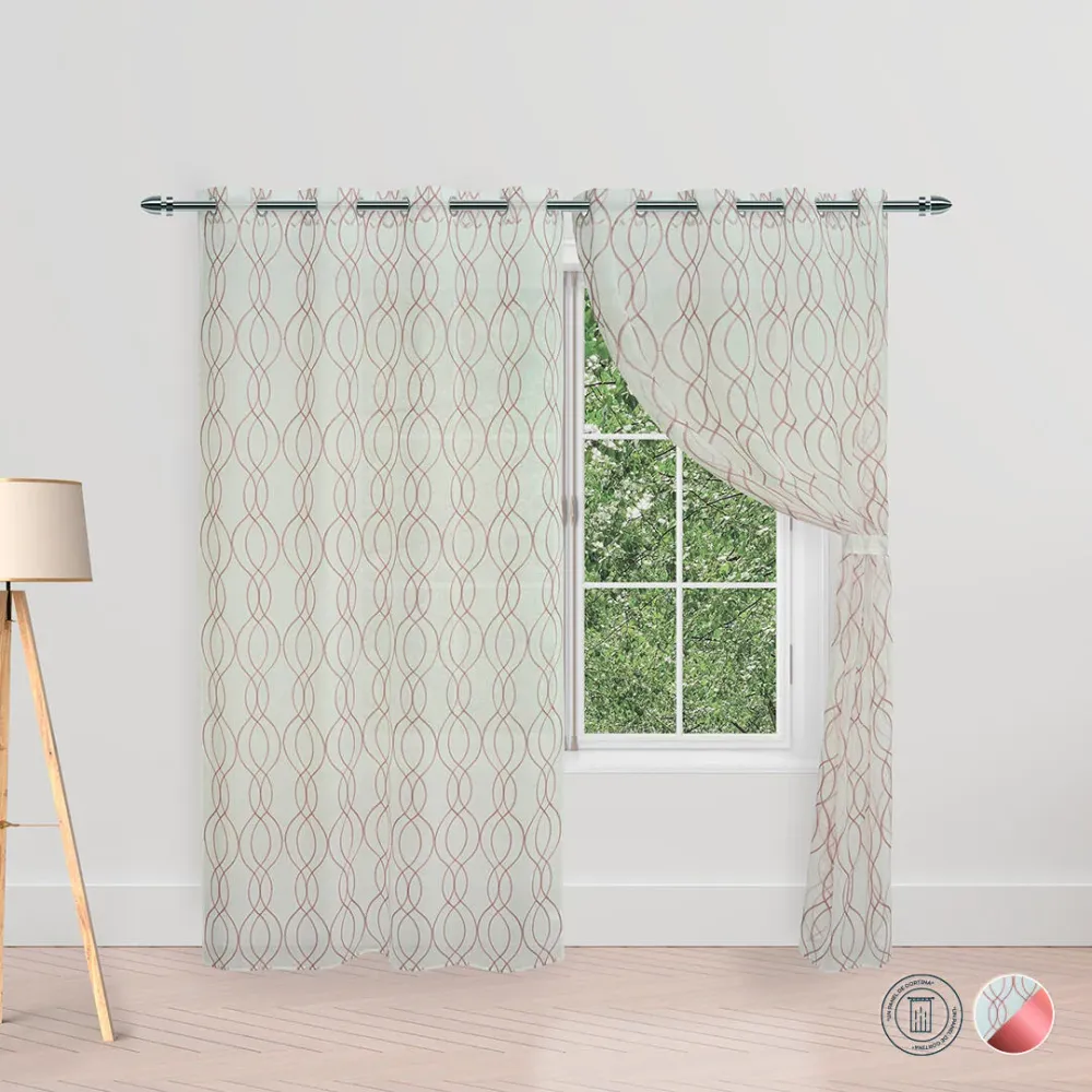 Cortina Velo Margarita Argolla Rosado eleganthome