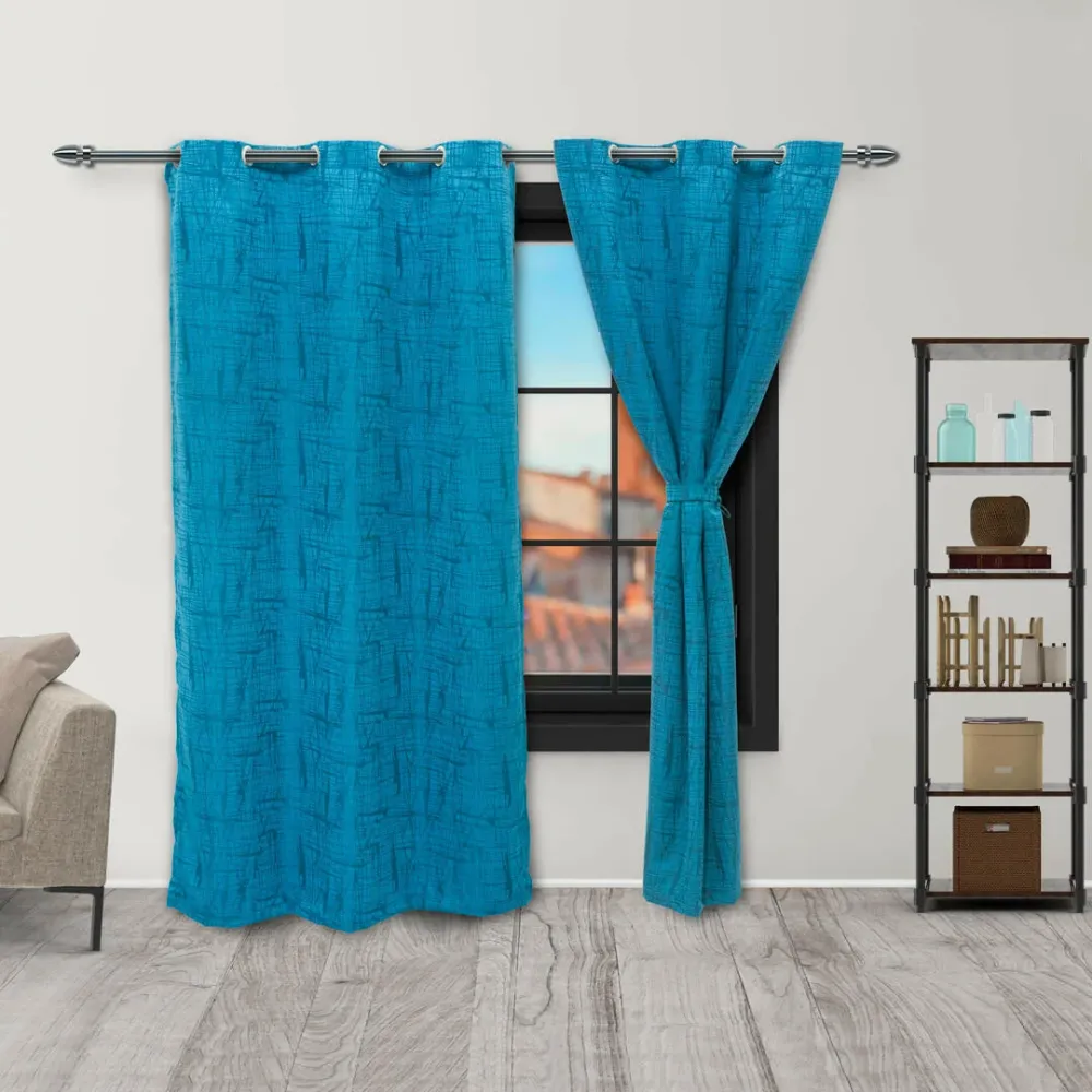 Cortina Yacar Azul Argolla eleganthome