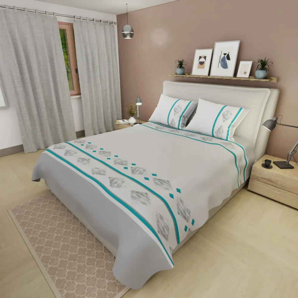 Juego De Sábanas De 250 Hilos Rombos Esbozados eleganthome
