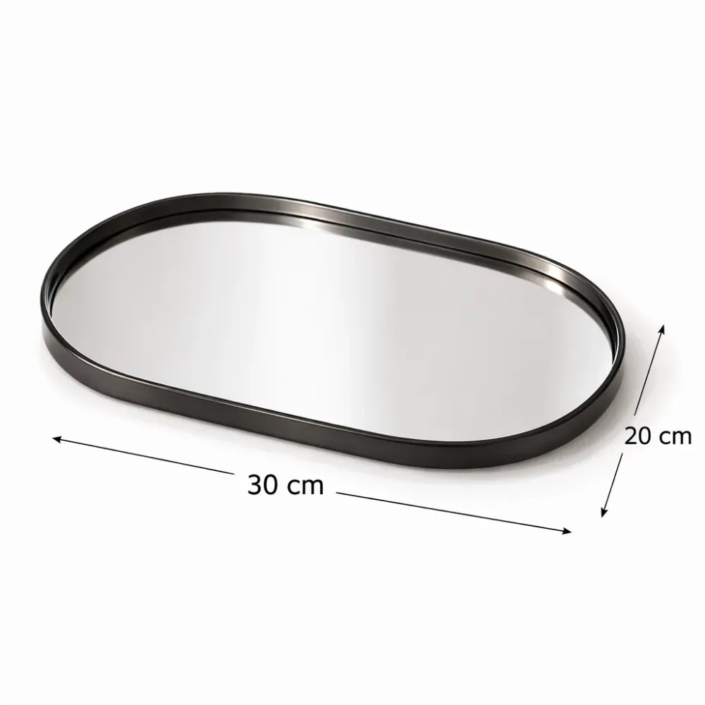 Bandeja Ovalado Decorativo Negro enkasa.pe
