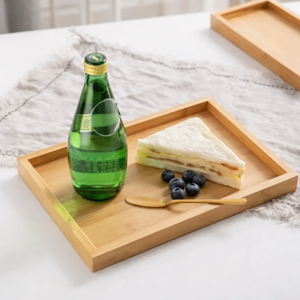 Set de 2 Bandejas Decorativa de Bambú enkasa.pe