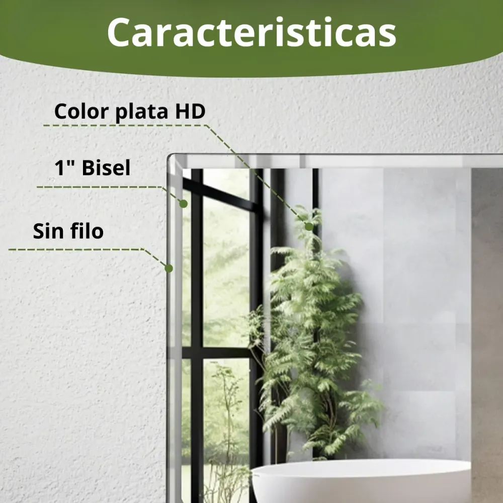 Espejo rectangular biselado 60x80 cm herrashop